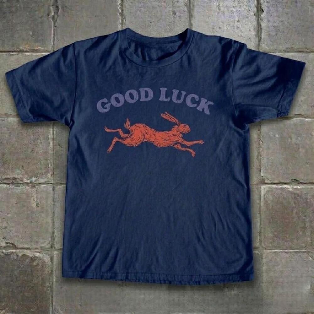 Navy Blue Cotton T Shirt With Red And Purple Graphic